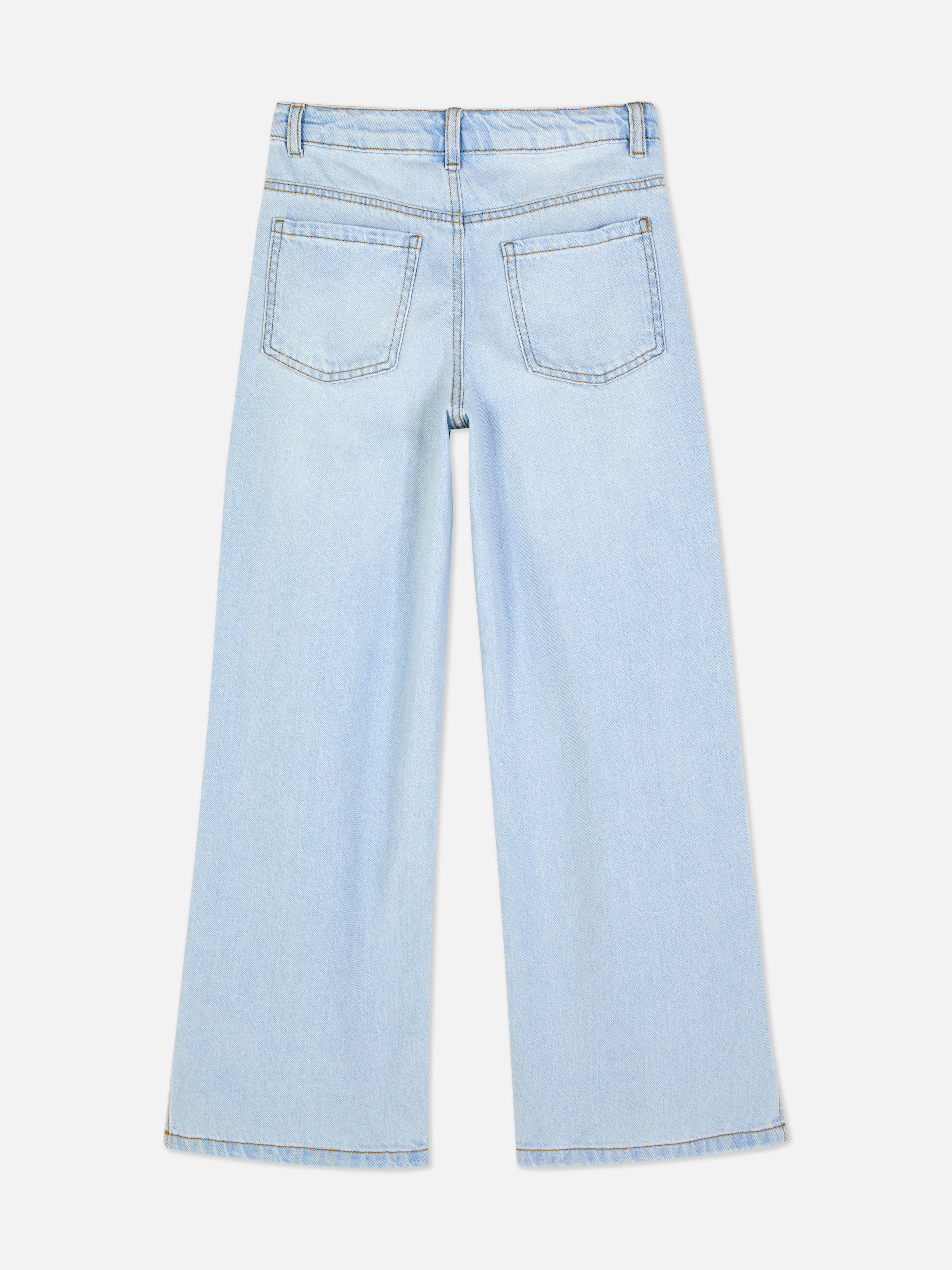 7-15yrs | Hem Split Wide Leg Jeans