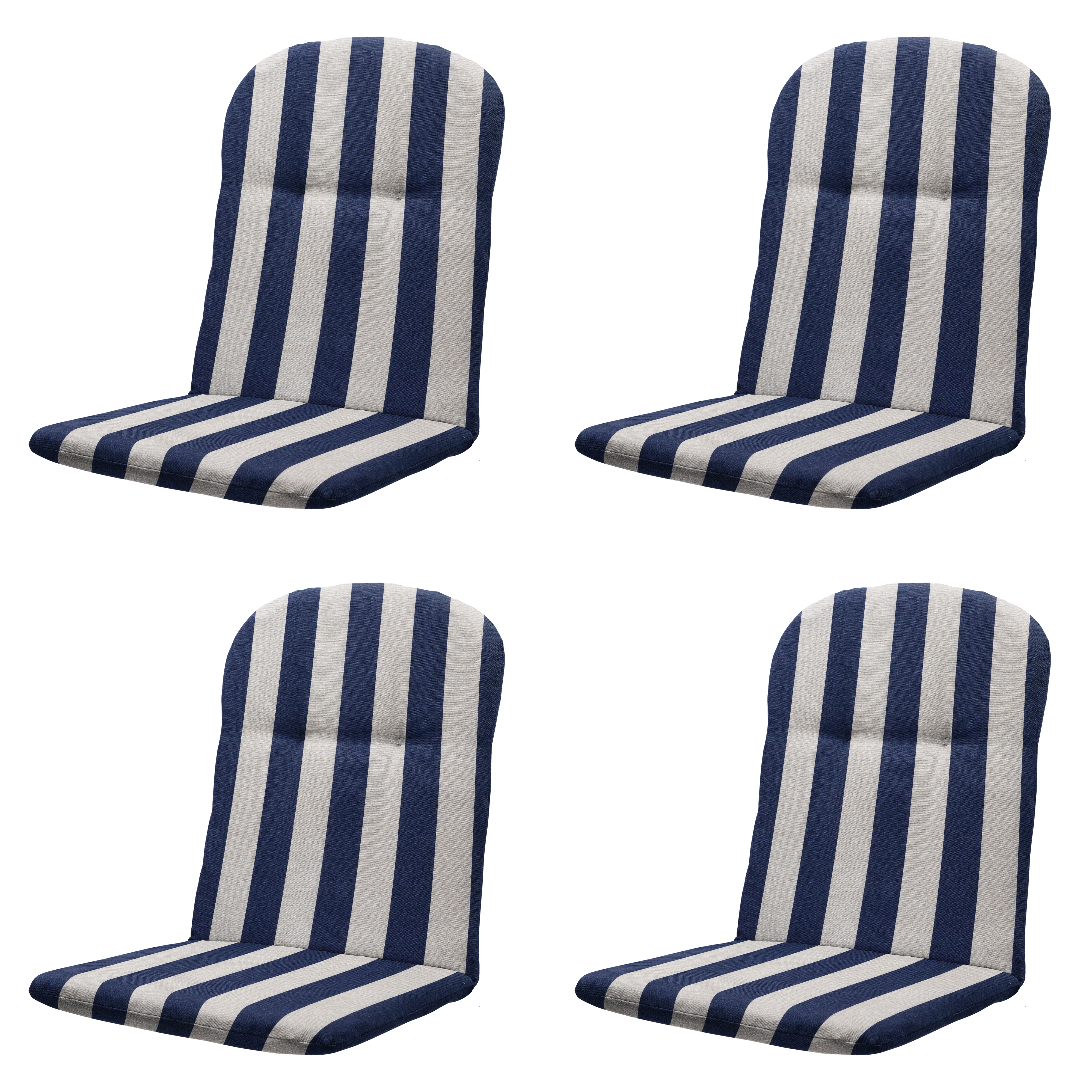 Madison kuipstoelkussen hoge rug Amora - blauw - 45x45x3,5cm - set van 4