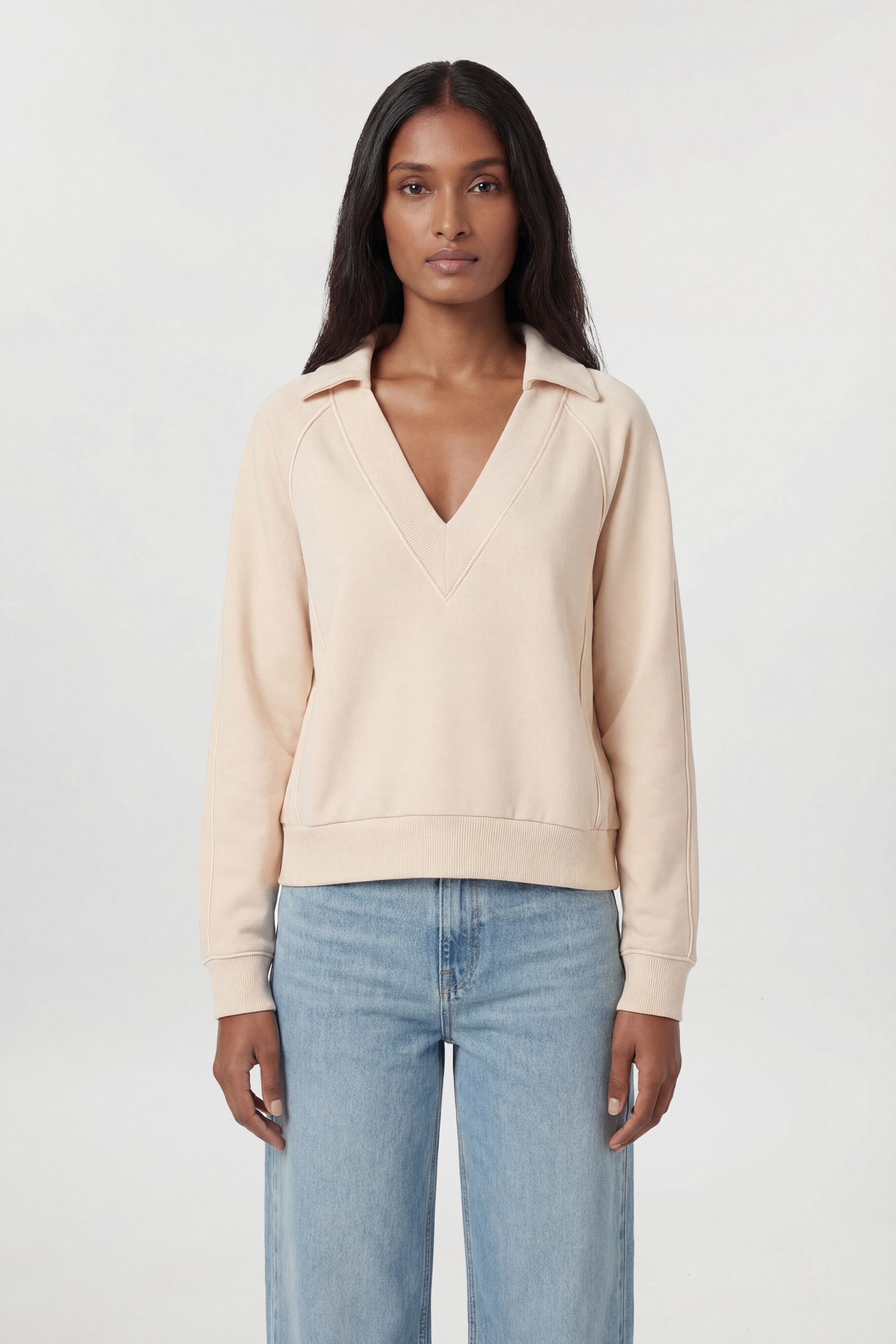 KarenMillen Premium Luxe V Neck Sweatshirt