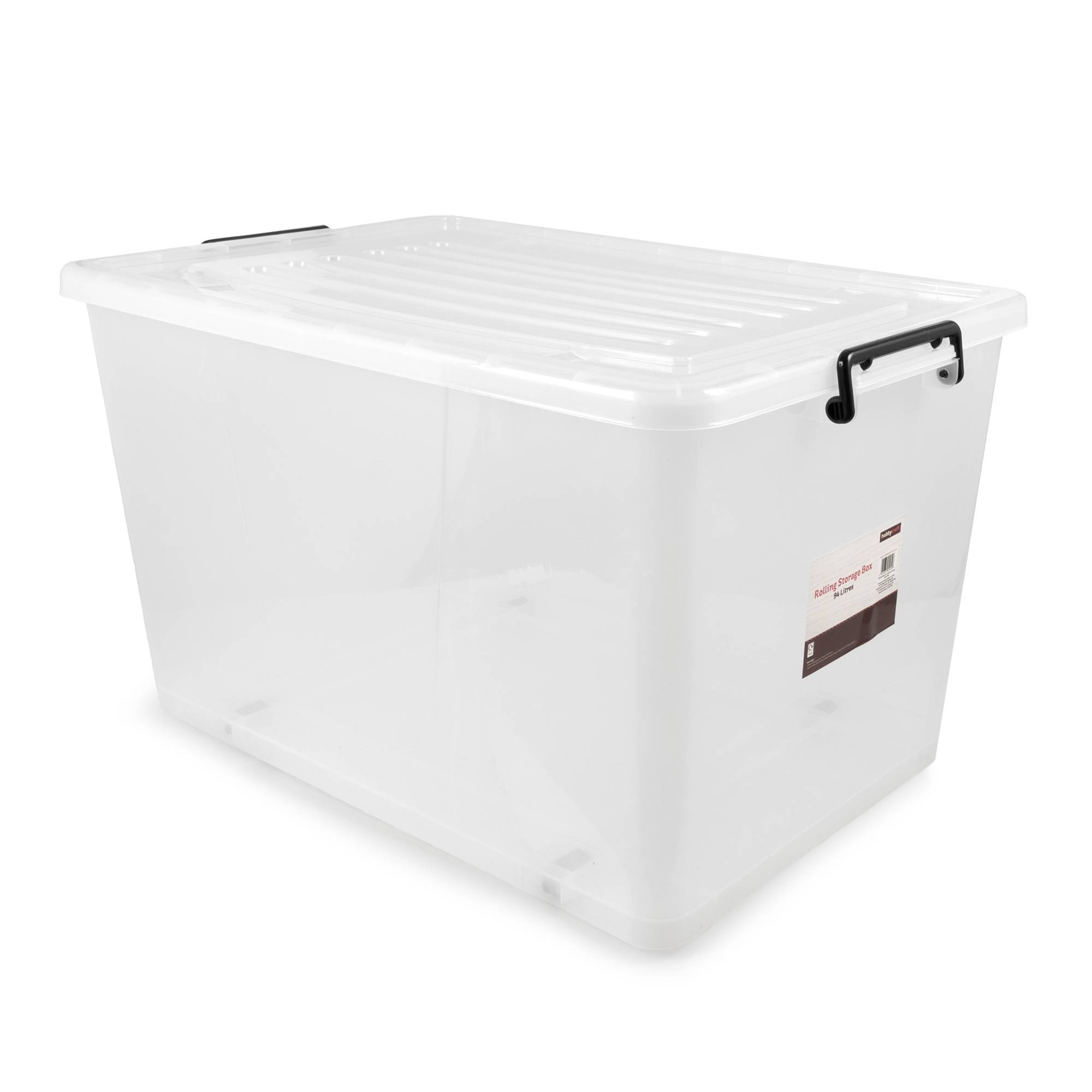 Clear Rolling Storage Box 94 Litres