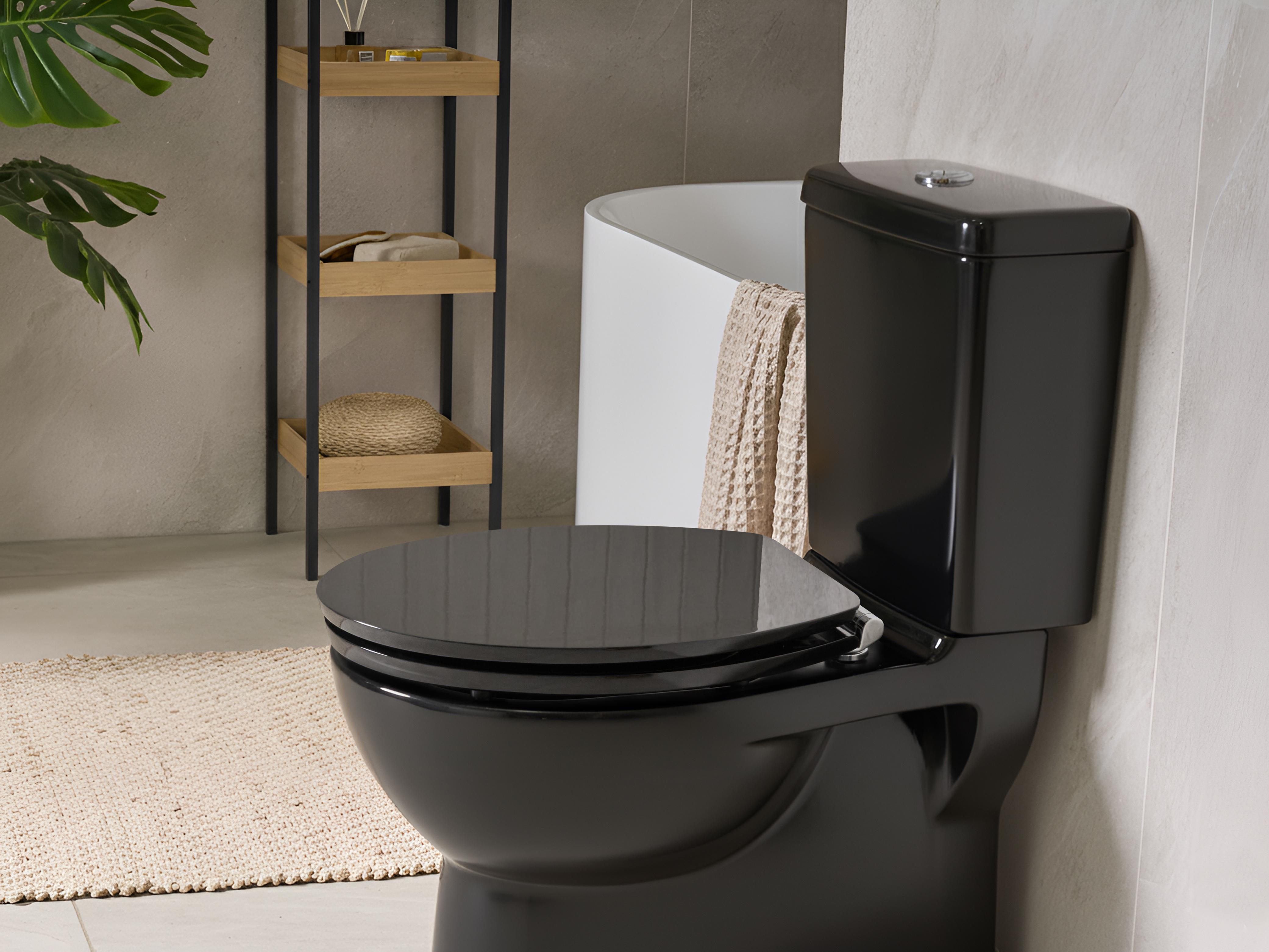Toilet Seat INIRIDA Soft Close MDF Black
