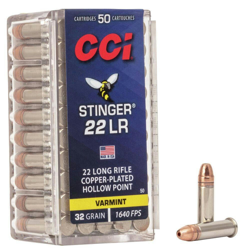 CCI Stinger .22 Long Rifle Hollow Point Ammunition, 50-pk