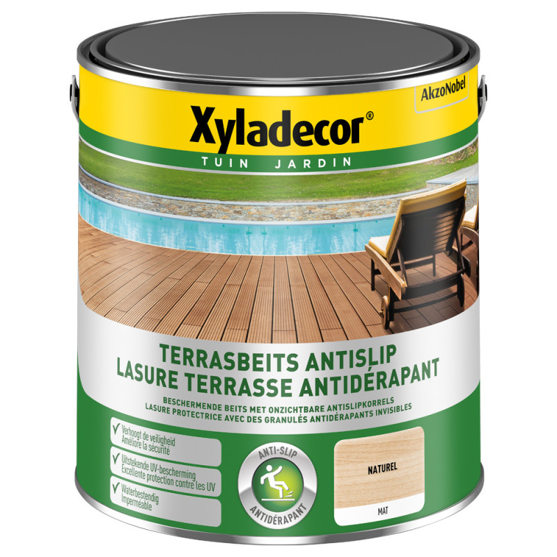 Lasure pour terrasse antidérapante naturel 2,5 L XYLADECOR