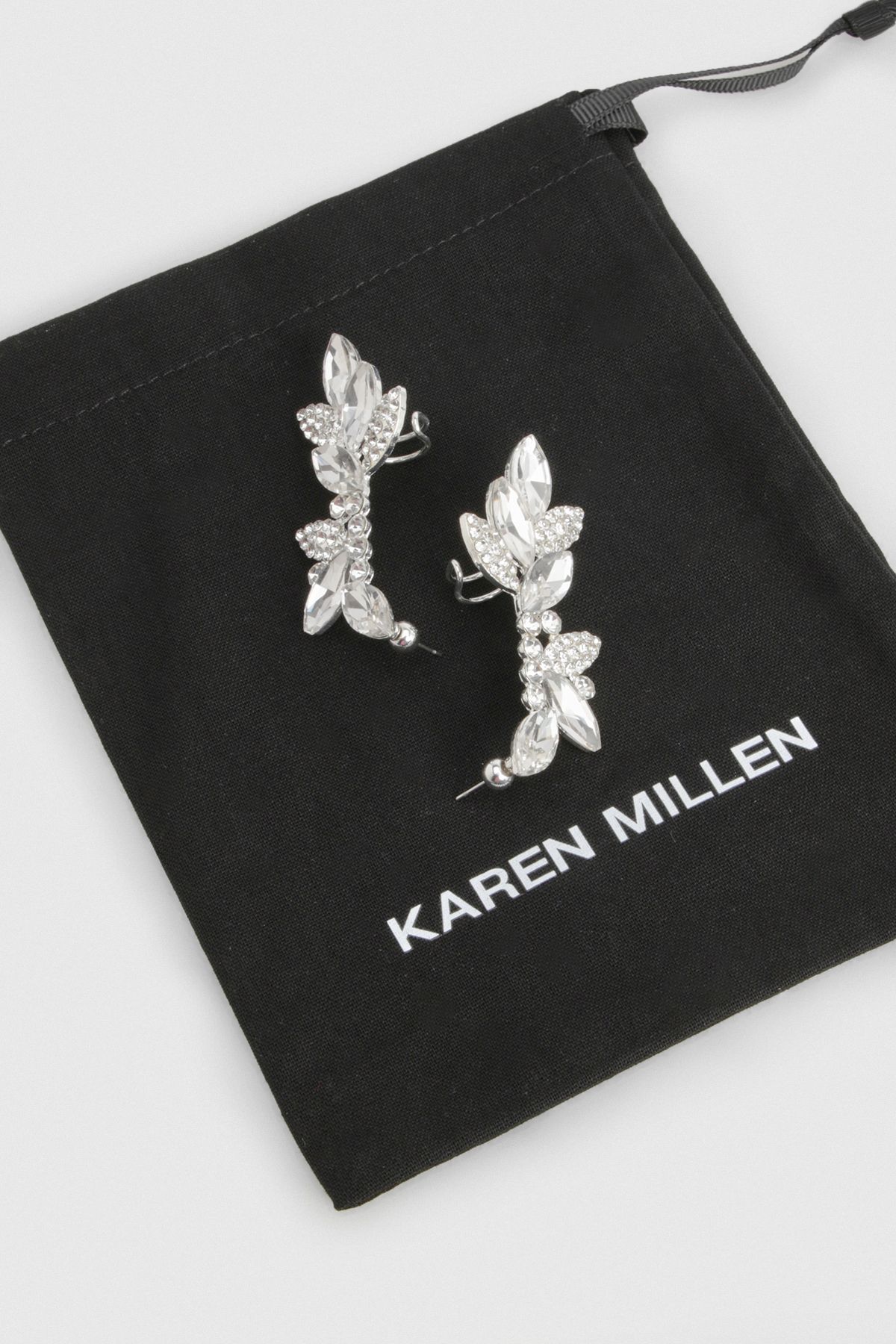 KarenMillen Diamante Silver Earcuff