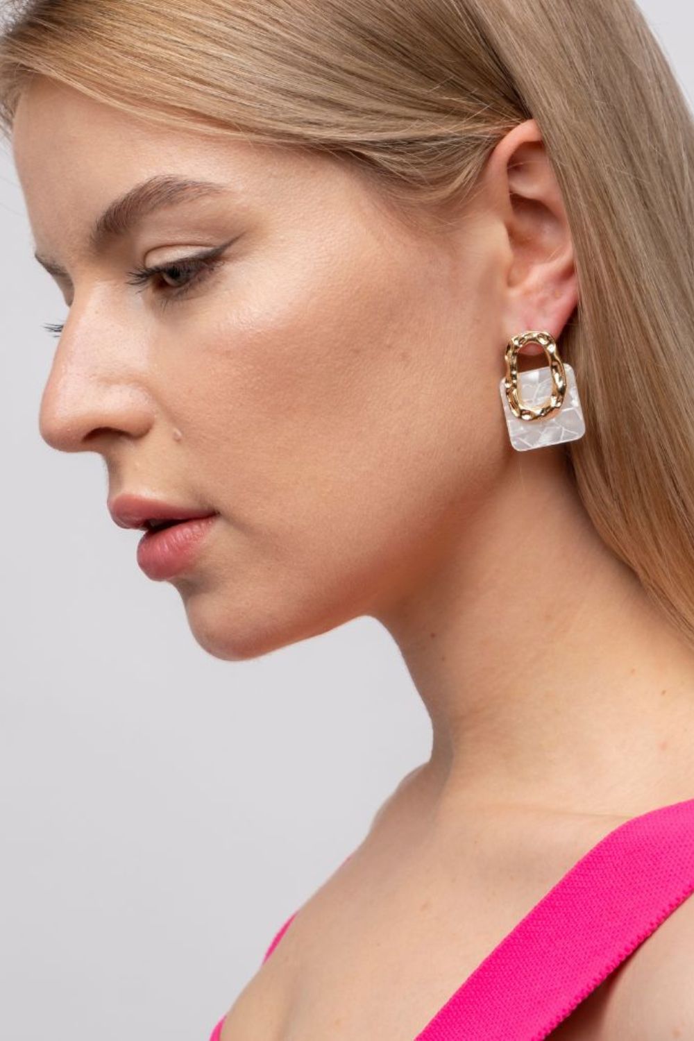 The Colourful Aura Acrylic Resin Geometric Square Stud Drop Earring