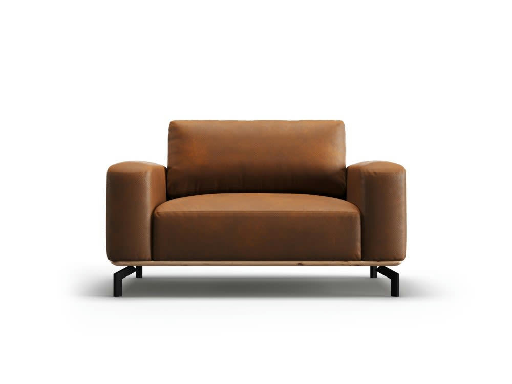 MARC - Fauteuil 1 place XL en cuir marron