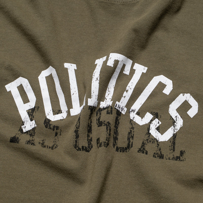 Politics Block Tee - Army Green