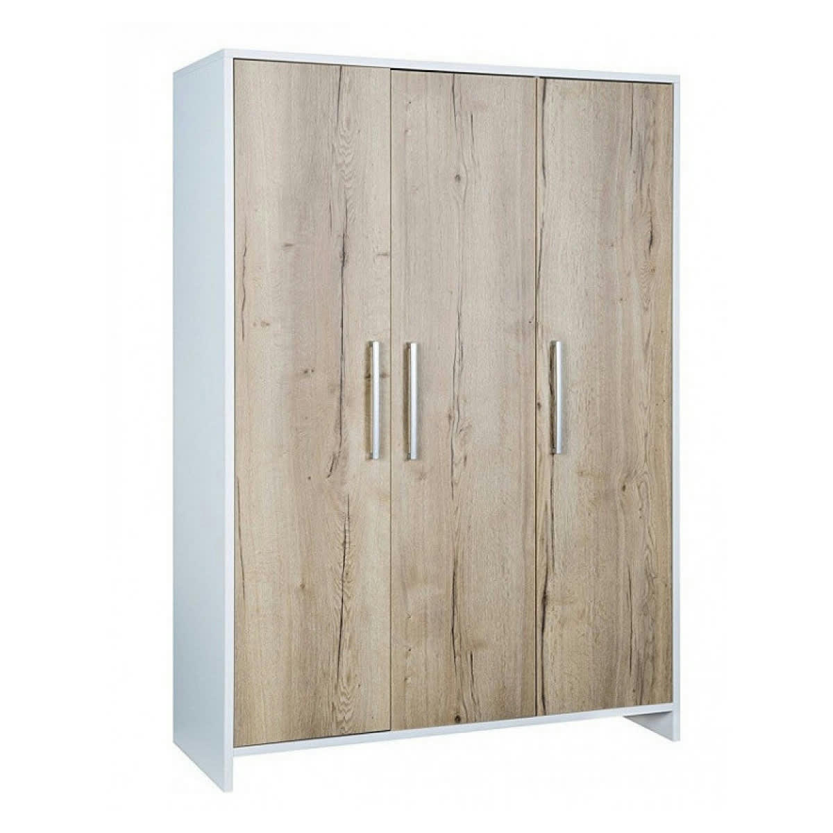 ECO PLUS - Armoire enfant 3 portes couleur bois et blanc