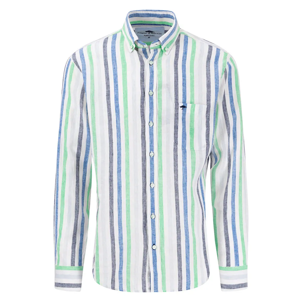 Fynch Hatton Colorful Linen Stripes long sleeve shirt