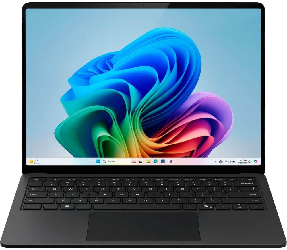 Microsoft Surface Laptop (2024)  Windows 11 Copilot+ PC  13.8 Touchscreen Display  Snapdragon X Elite (12 core)  16GB RAM  1TB SSD Storage  Black