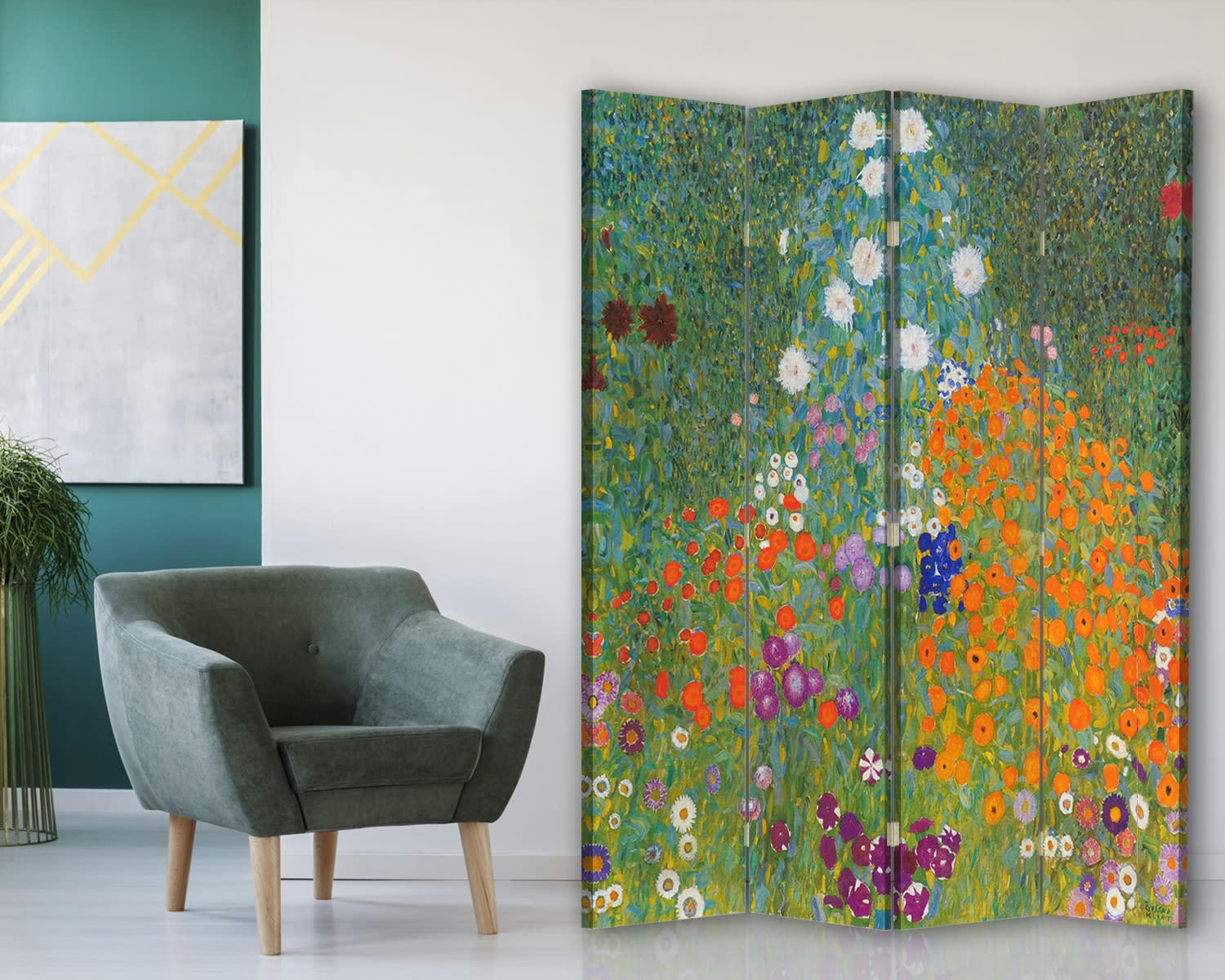 - Paravent Jarden de Fleurs - Gustav Klimt cm 180x170 (5 volets)
