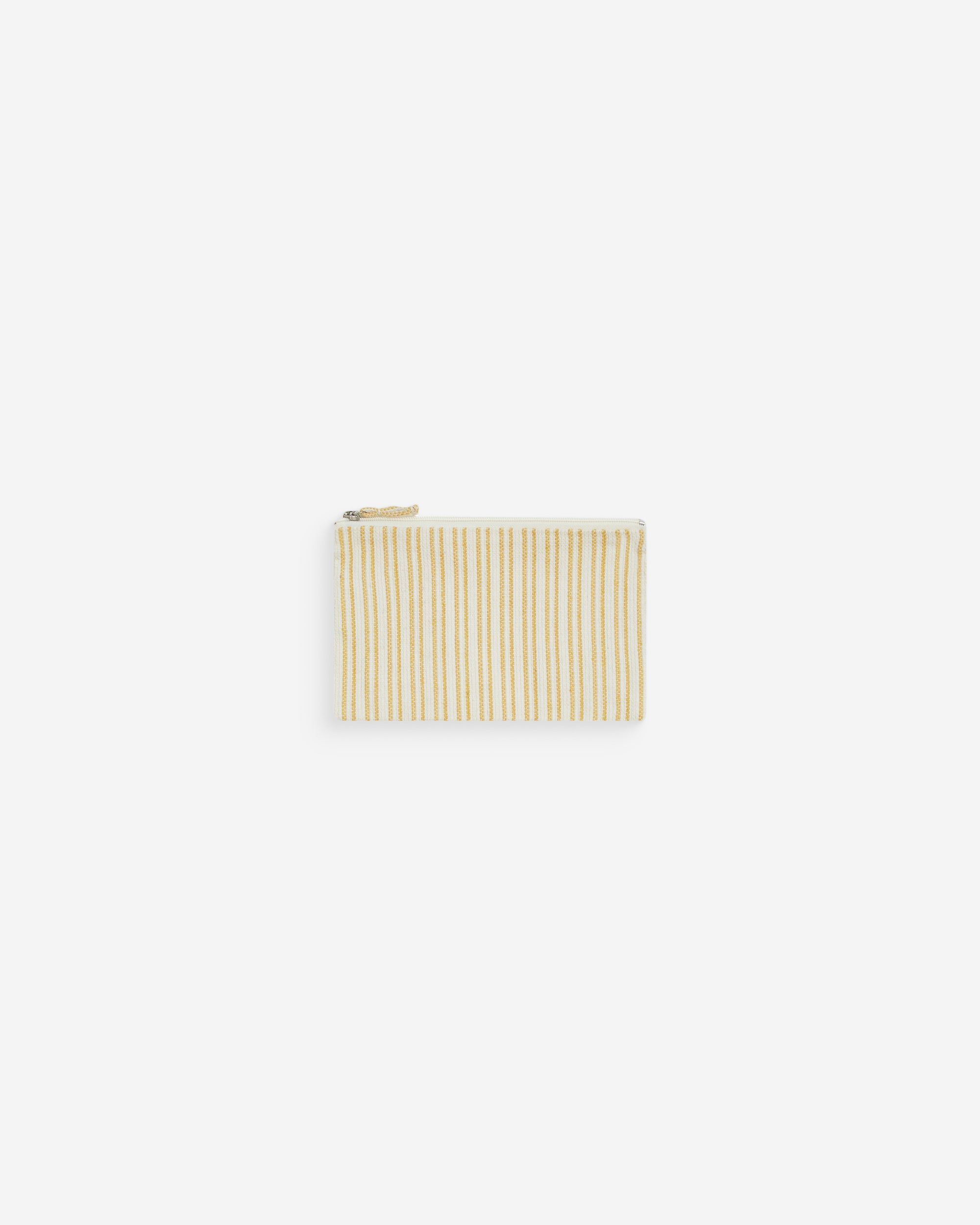 Pochette zippée en coton rayée jaune Wilene