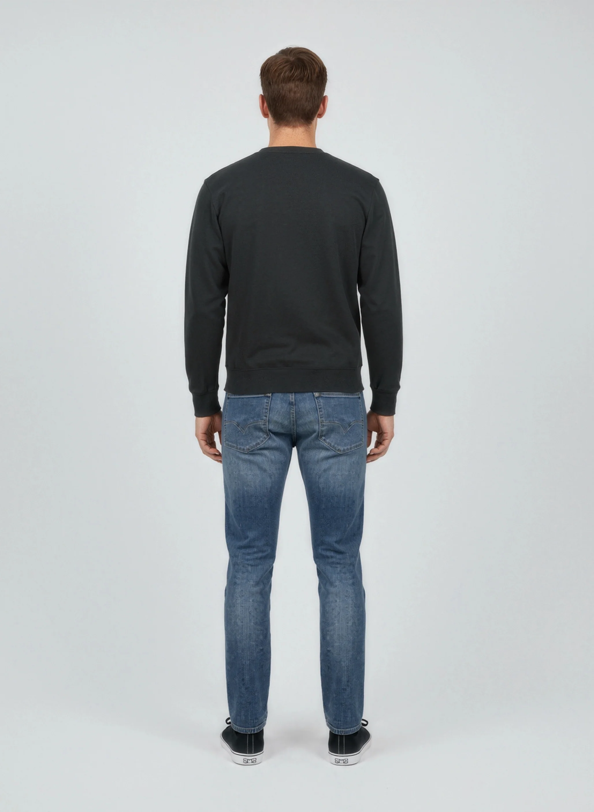 Sweatshirt regular noir coton polyester RAMS