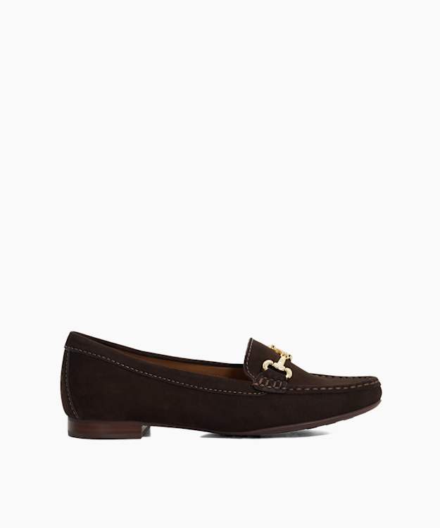 Glenniee Brown - Suede Snaffle Trim Loafers