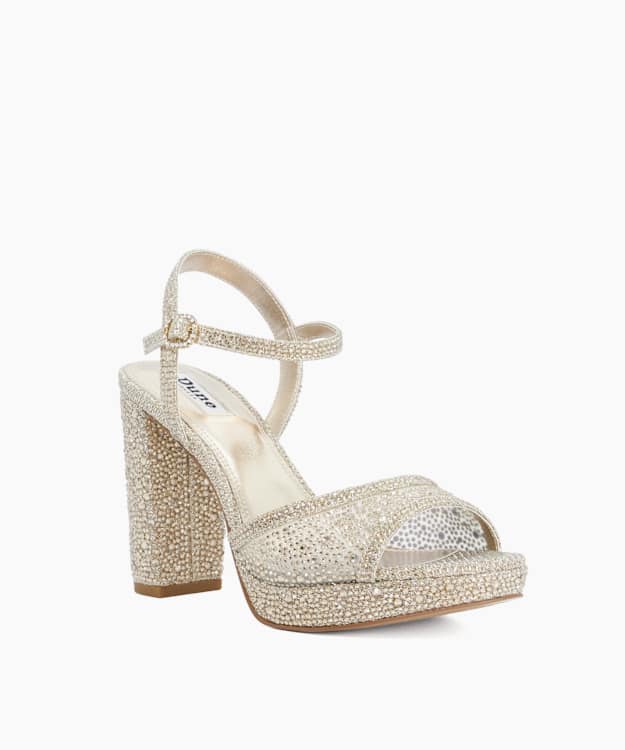 Mesmerizing Gold - Embellished Platform Sandals
