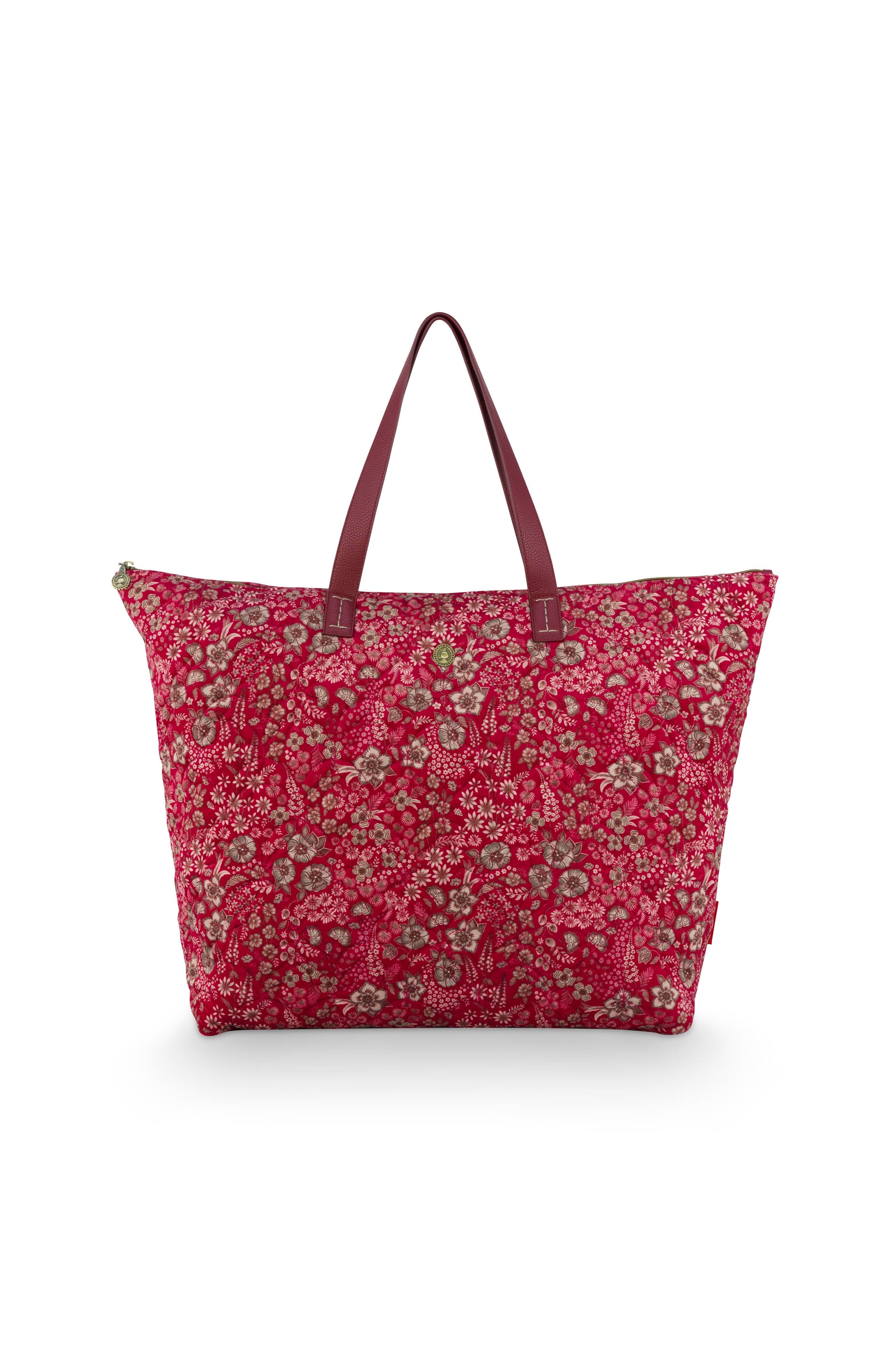 Pip Studio - Tilda Tote Bag Dames - Daisy Dreams - Rood - 66x20x44cm