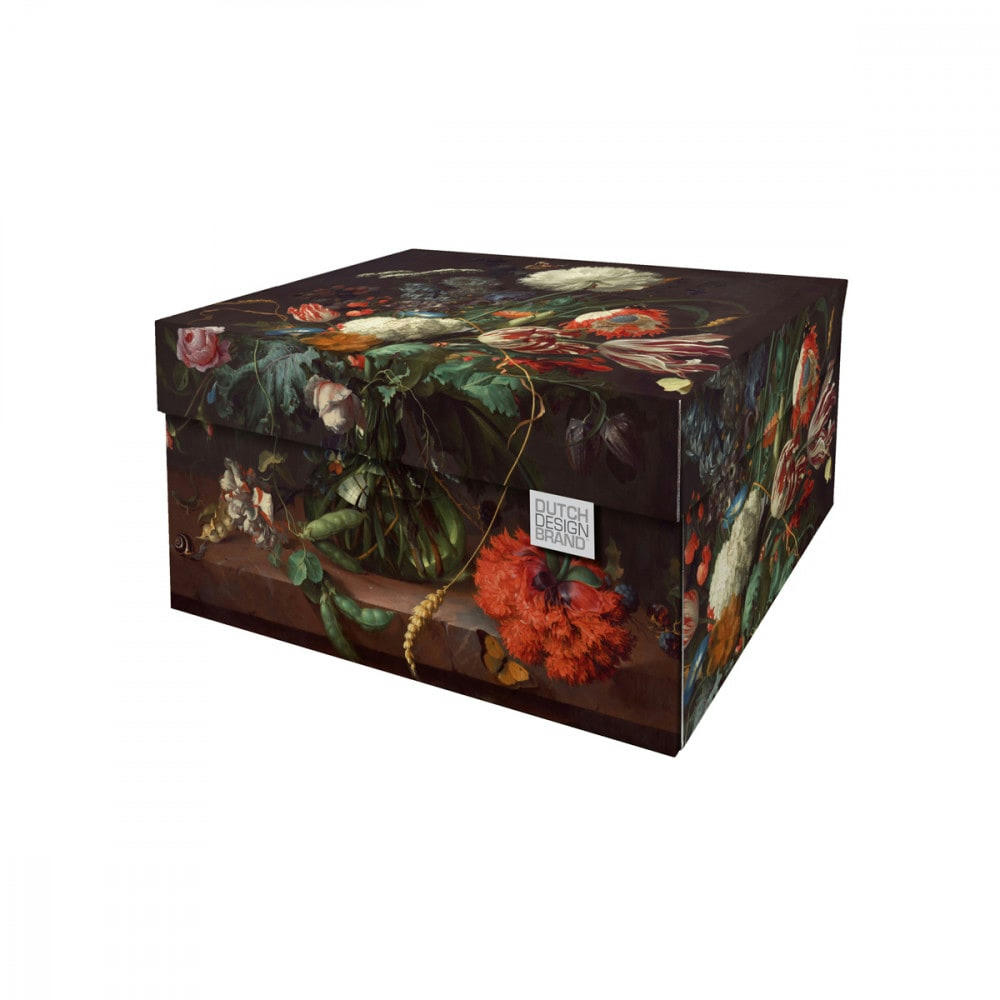 FLOWERS - Lot de 2 boites de rangement carton multicolore 33x24x17cm