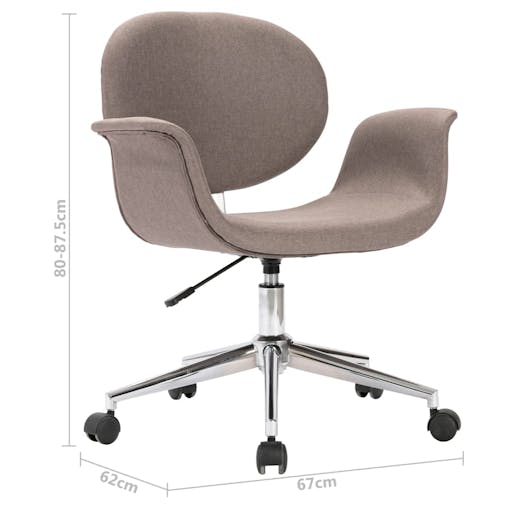 NNEVL Swivel Office Chair Taupe Fabric