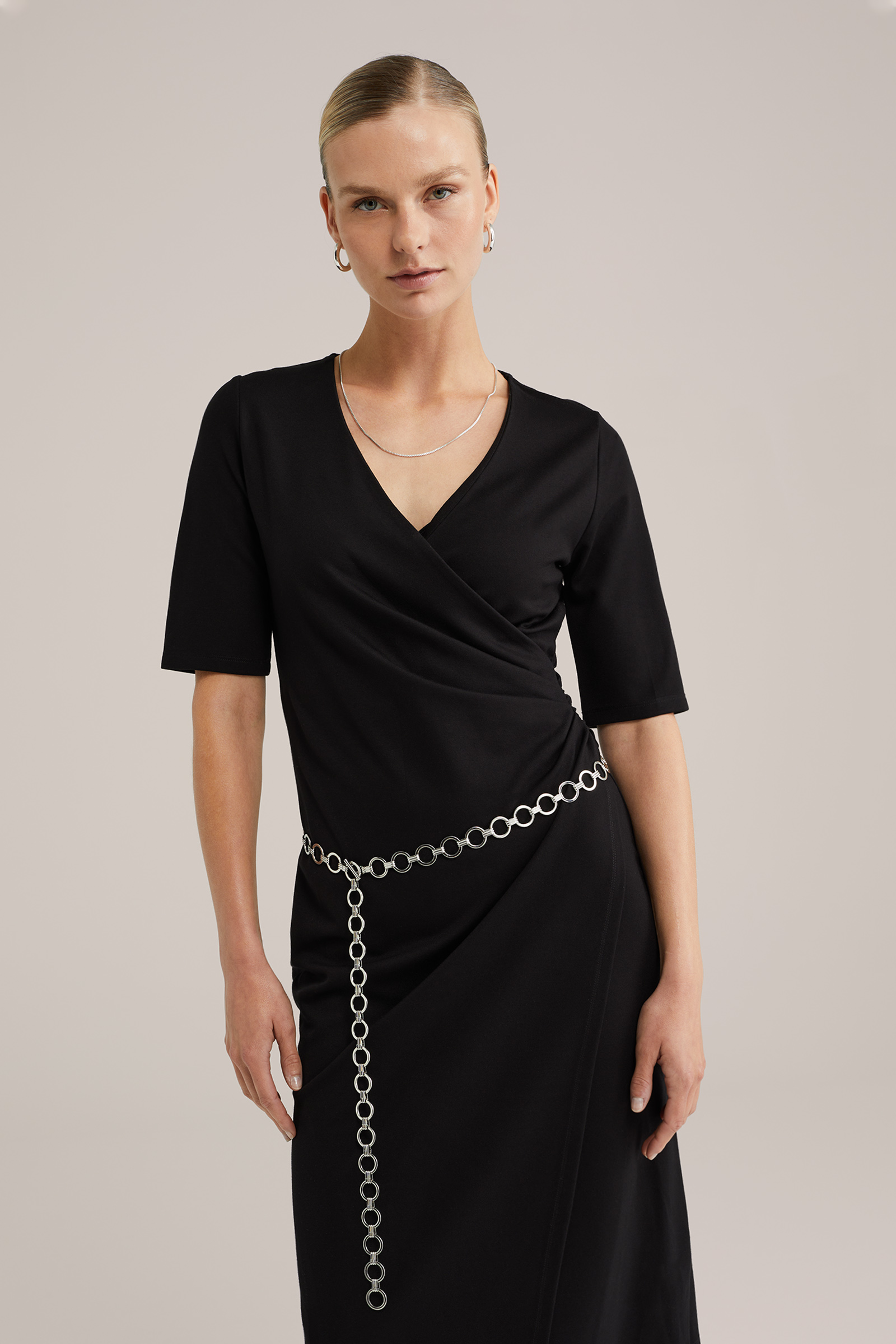 Dames Midi jurk met plooidetail