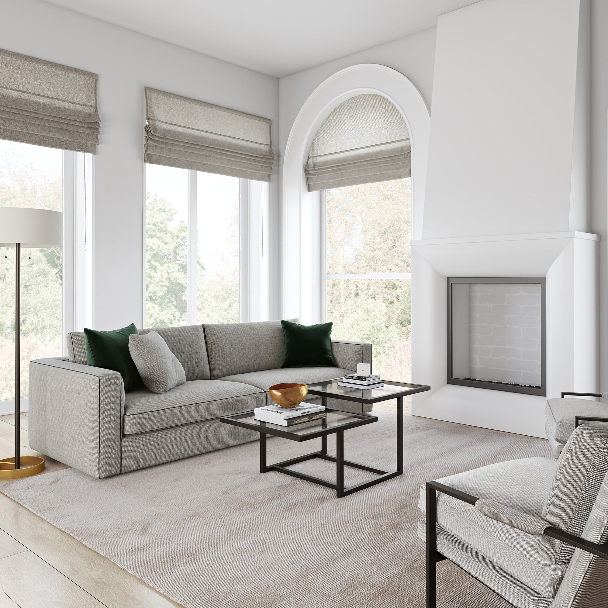 Silver Orchid Solm Two-Tier Blackened Bronze Coffee Table