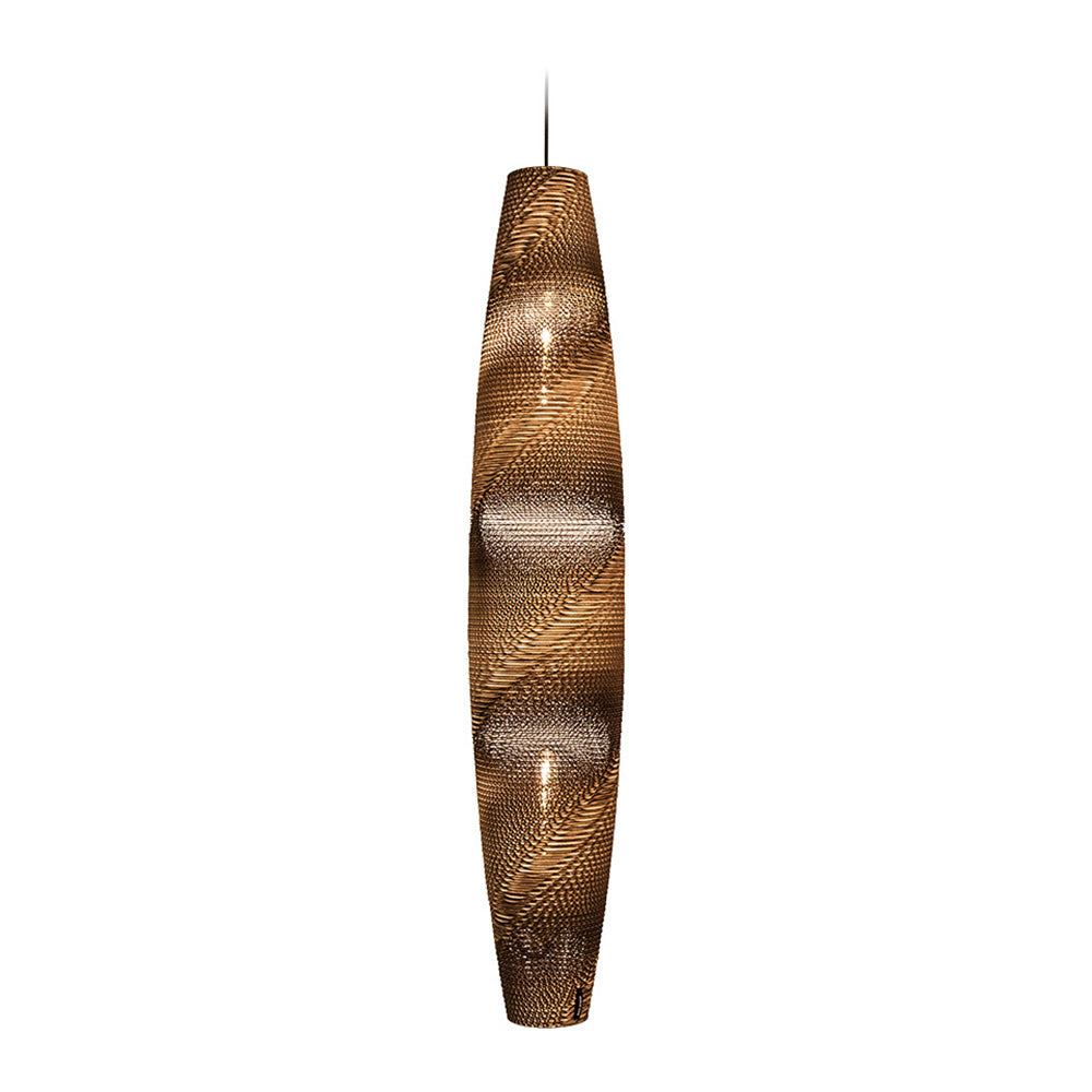 Think Paper hanglamp Skinny - 2 lichts - 21 x 200  cm - bruin