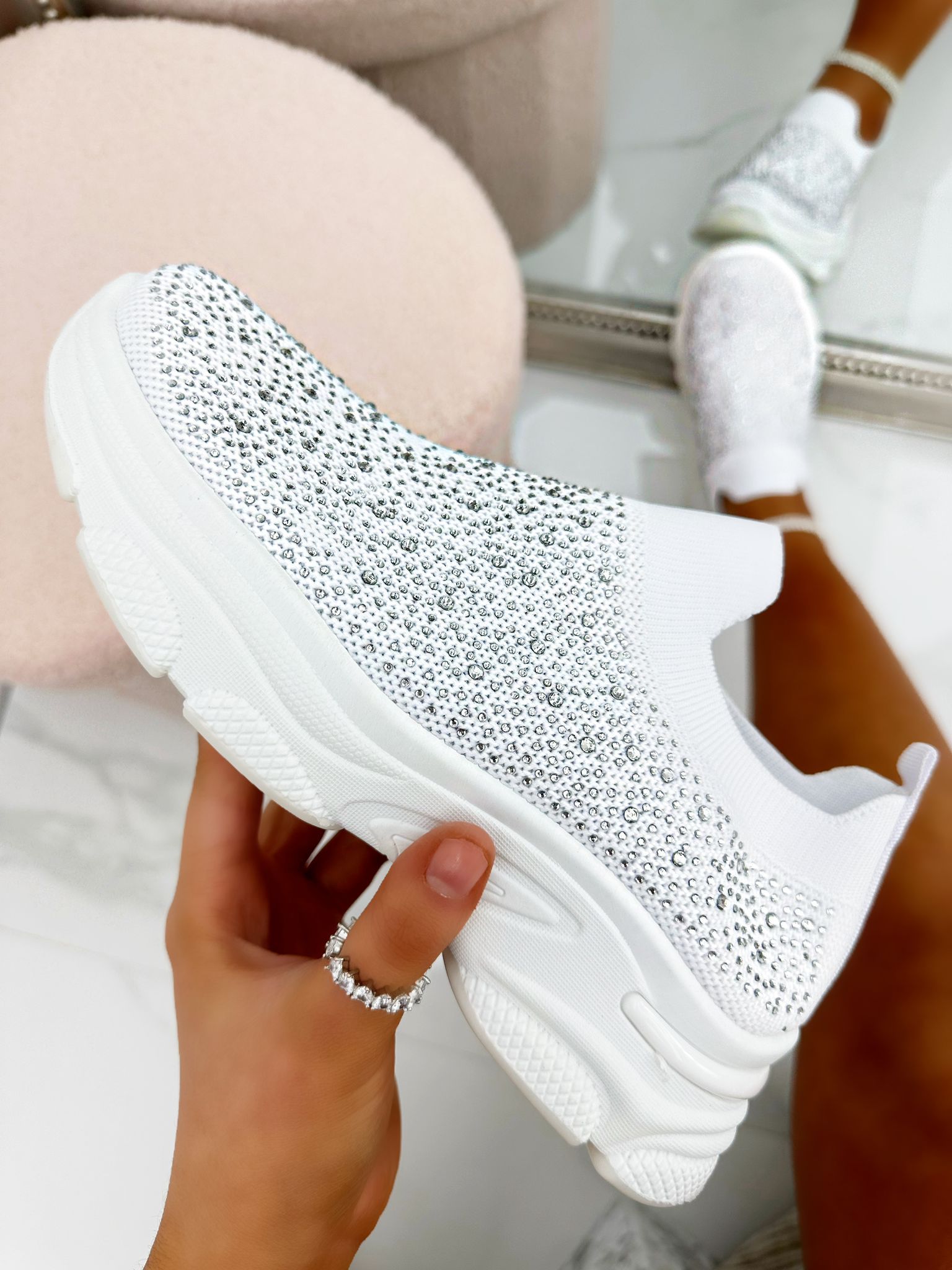 Love Lemonade Crystal Ultra Comfort Sporty Sock Stretch Trainers
