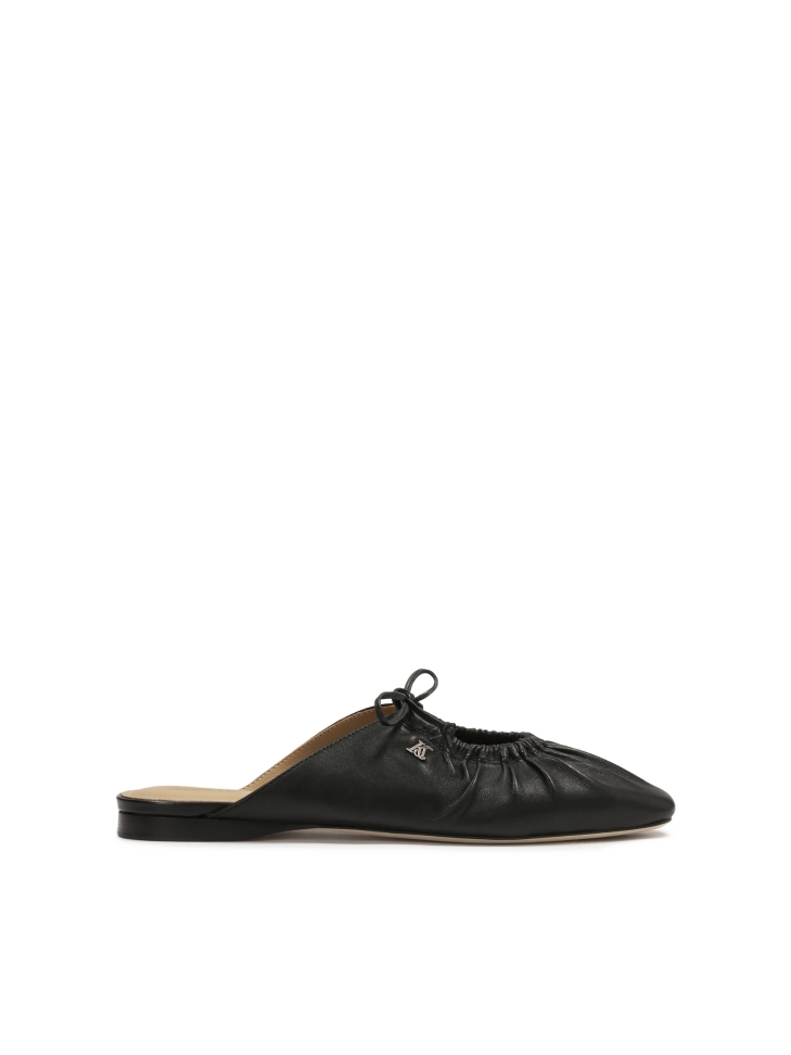 Black slides with decorative upper