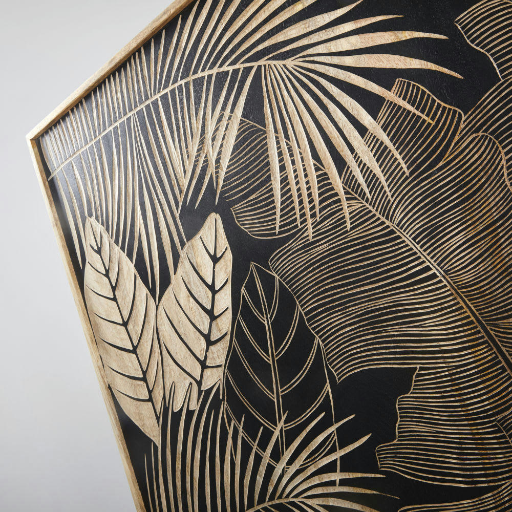 MILA - Déco murale en manguier gravé 119x119