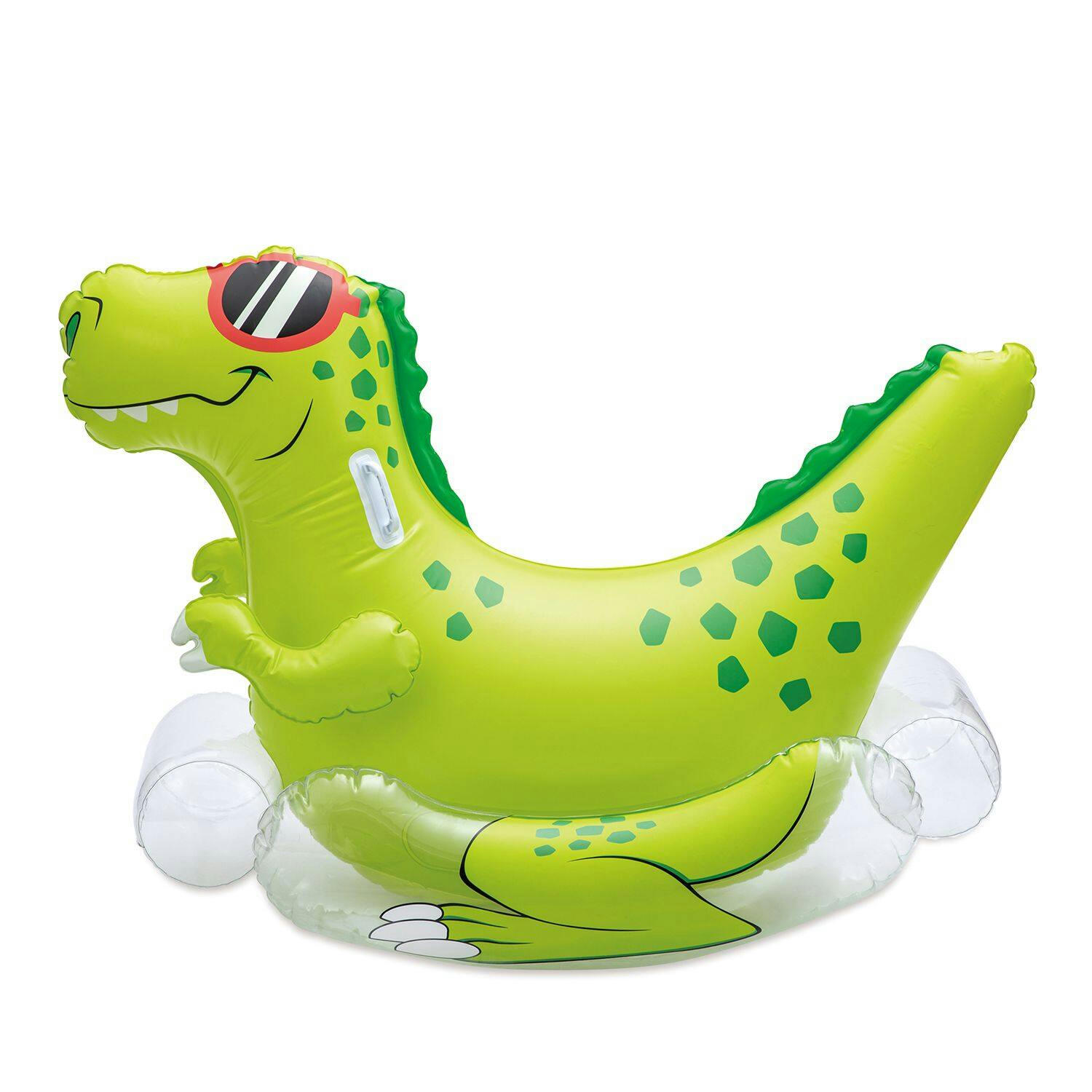 Summer Waves Rock n Spray Dino Inflatable Water Sprinkler for Kids, With Built-in Sprayer, Green, 3-ft, Age 3+