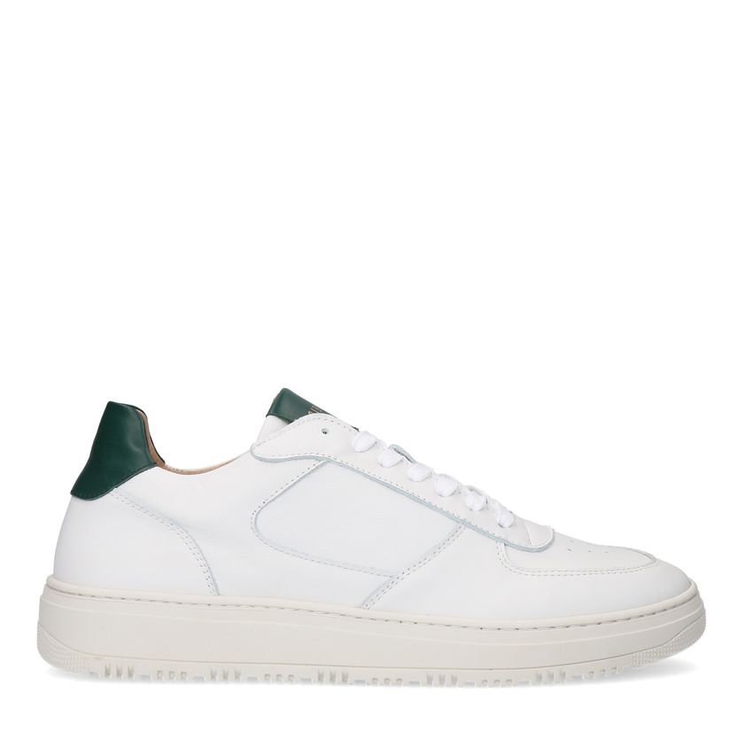 Manfield Witte leren sneakers