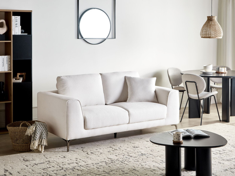 Sofa dwuosobowa poduszki biała