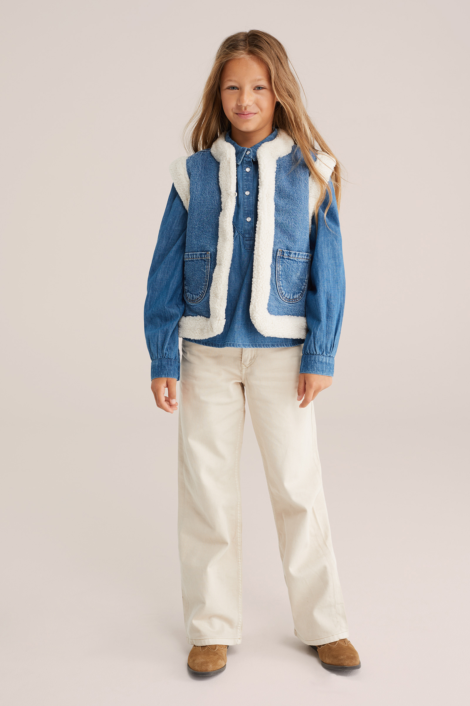 Meisjes denim blouse