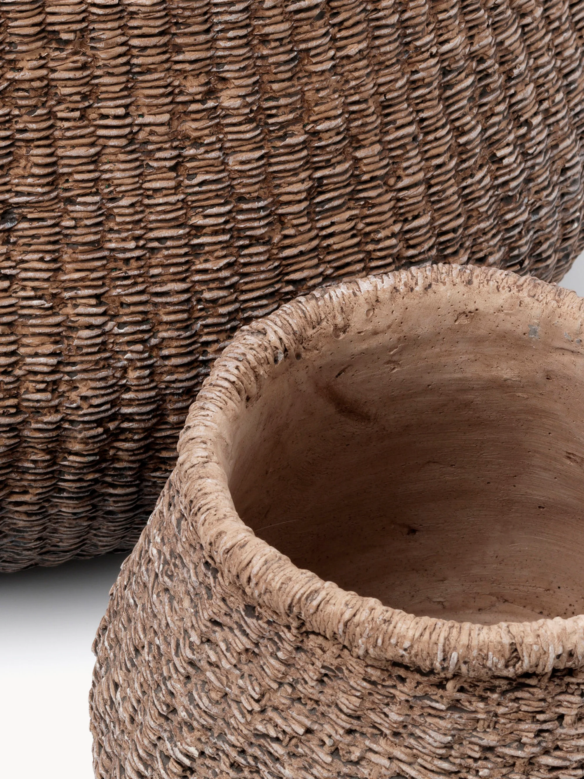 Blumentopf Faux-Puff aus Beton, H 19 cm