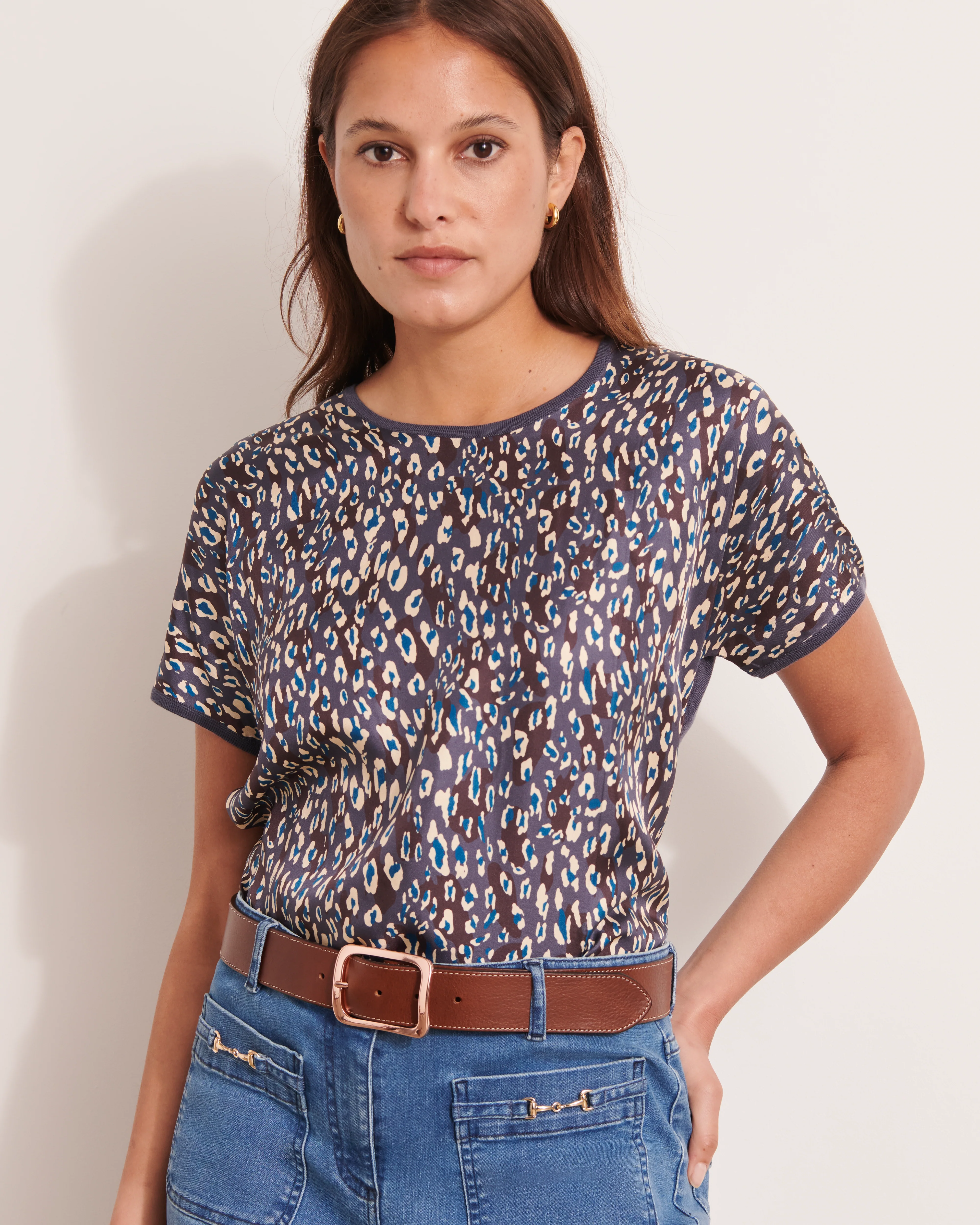Pull imprimé bimatière manches kimono twin-set AUGUSTE/12165/630