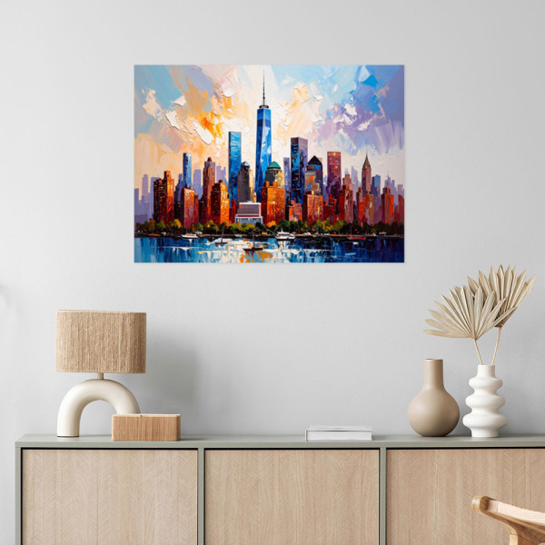 Naklejka na ścianę do salonu sypialni Feeby Nowy Jork Manhattan 30x20
