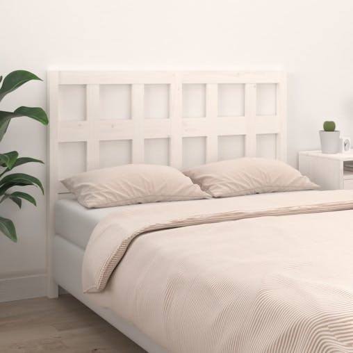 NNEVL Bed Headboard White 185.5x4x100 cm Solid Wood Pine