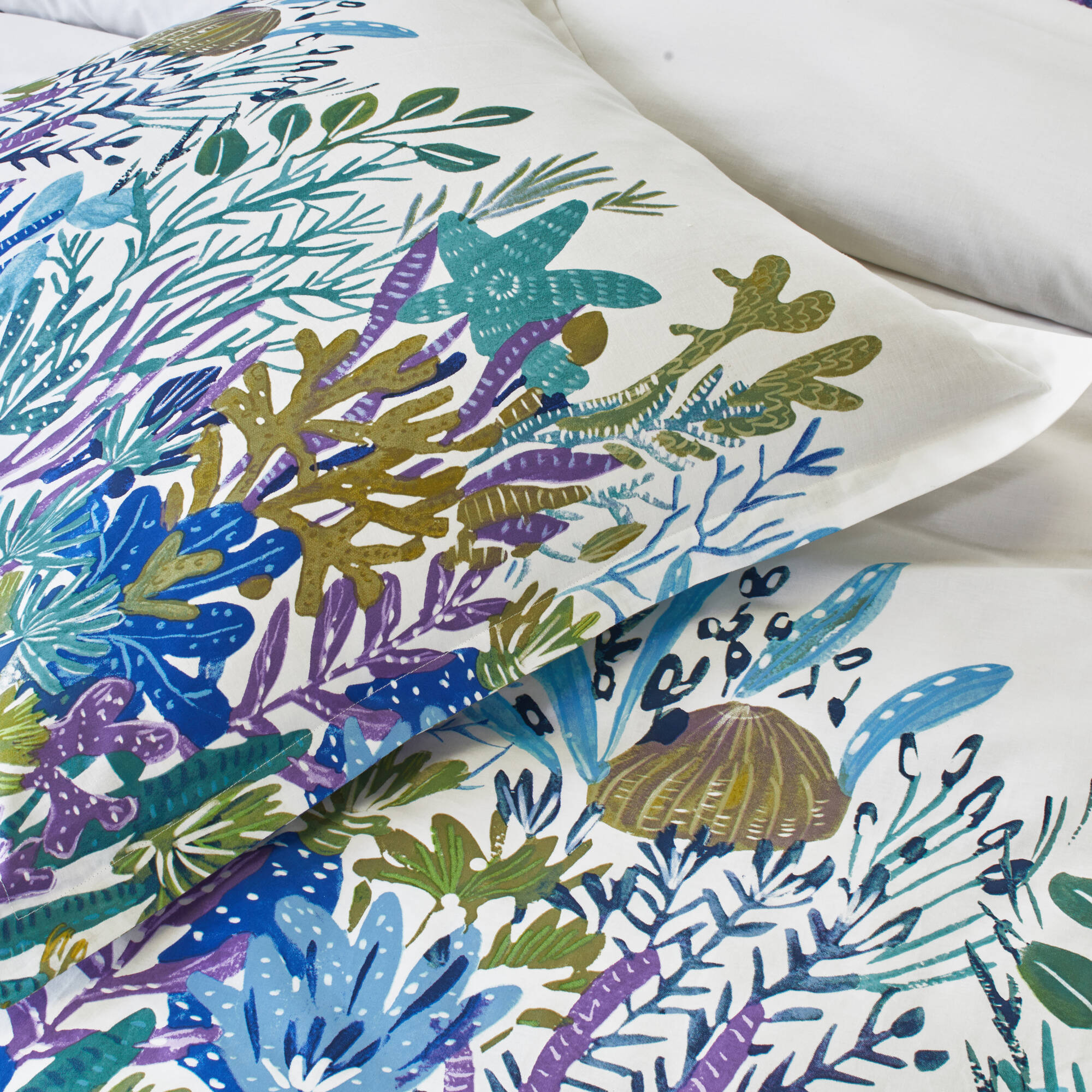 Linge de lit Abysse en coton imprimé