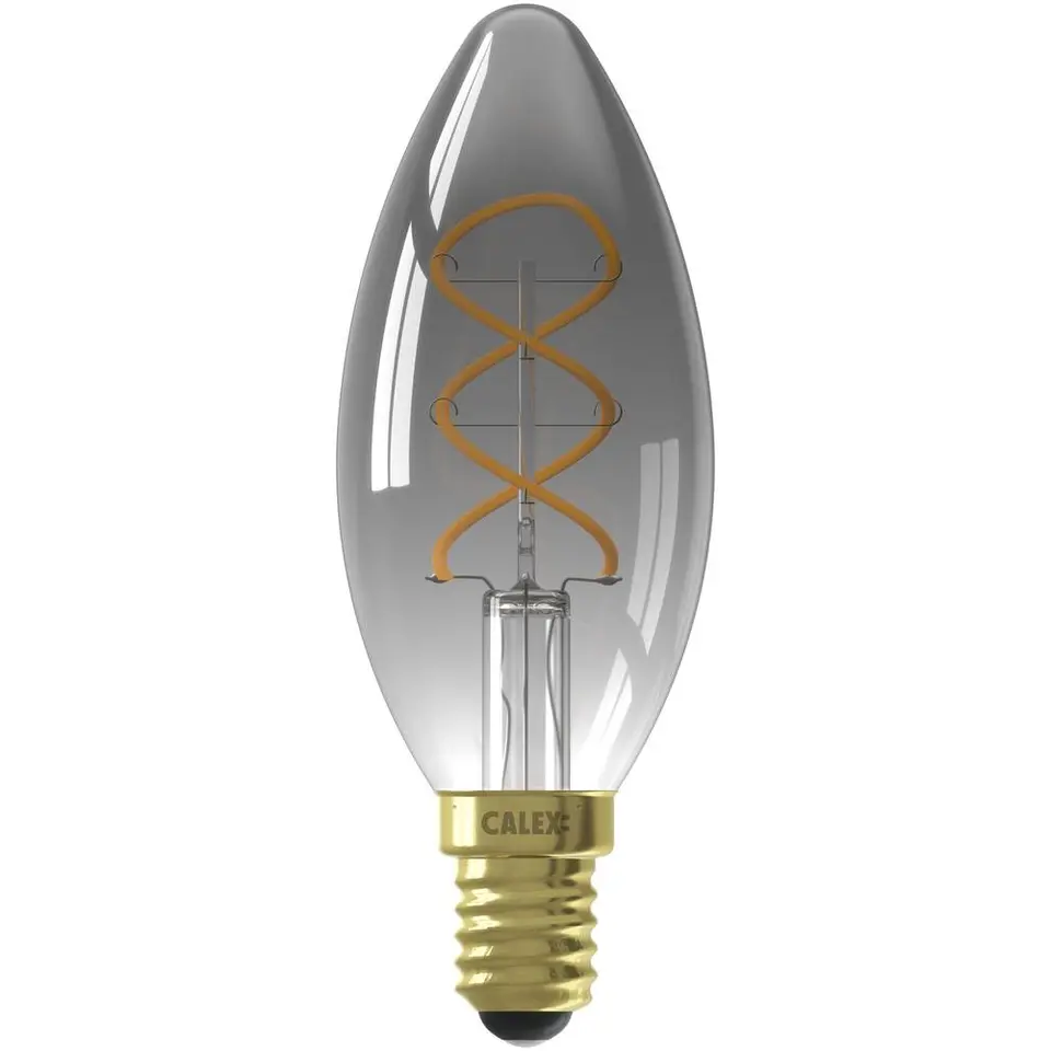 Calex LED kaarslamp - titaniumkleur - E14 - 4W - 136LM - dimbaar