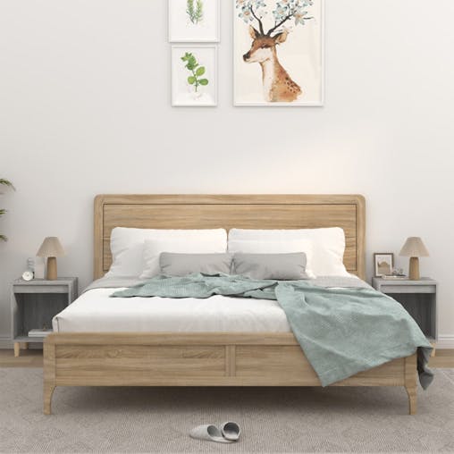 NNEVL Bedside Cabinets 2 pcs Grey Sonoma 40x35x50 cm