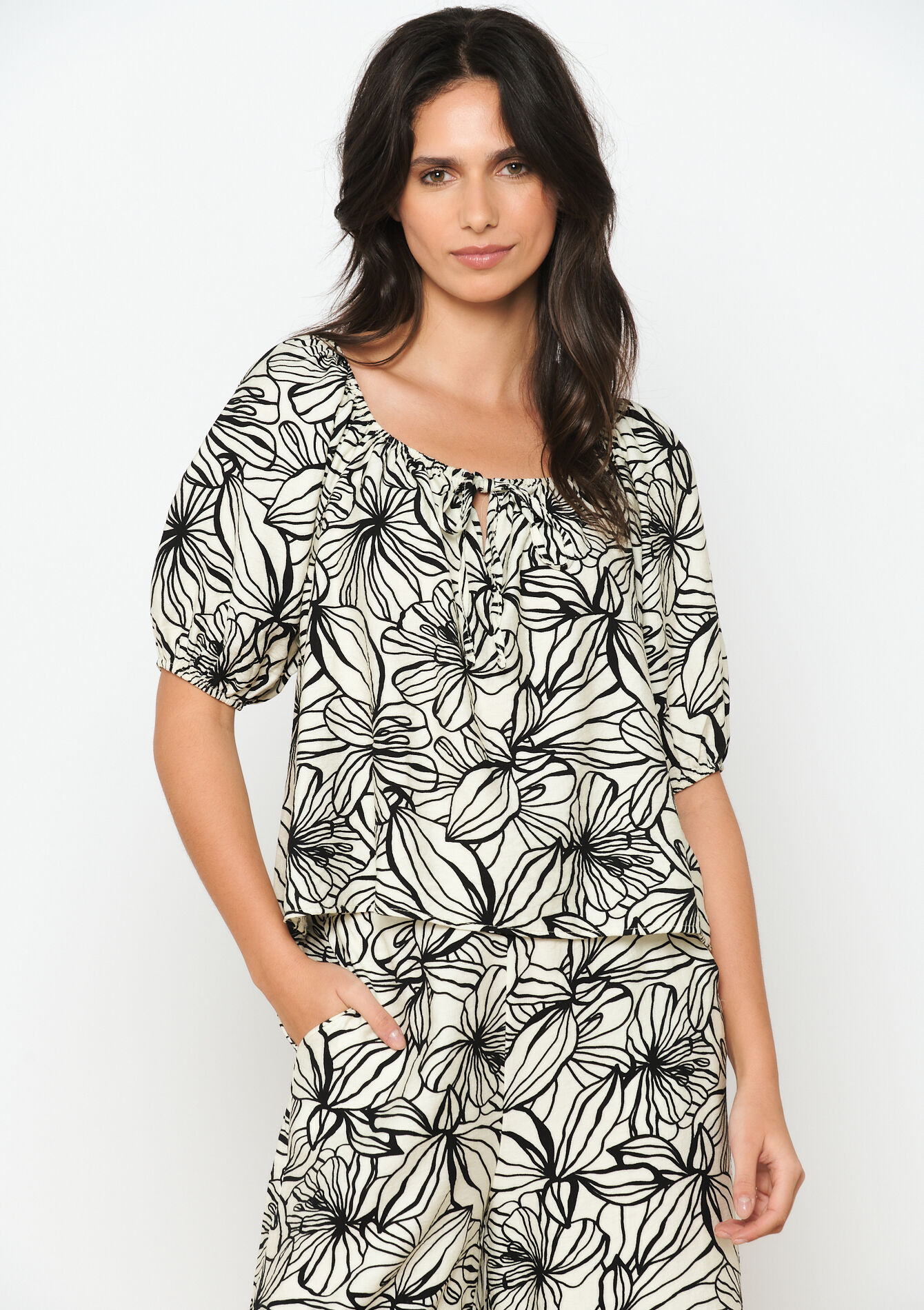 Blouse met bloemenprint