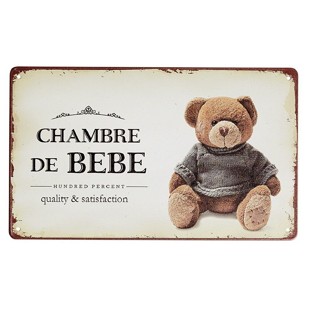 Pancarte décorative pièces de la maison en métal