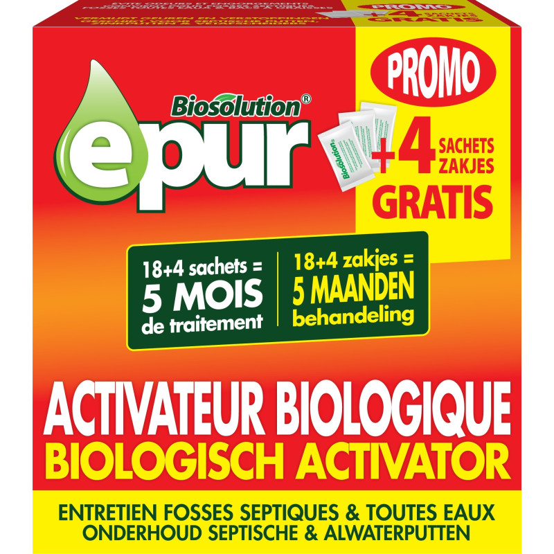 Activateur biologique pour fosse septique 18 doses   4 gratuits EPUR