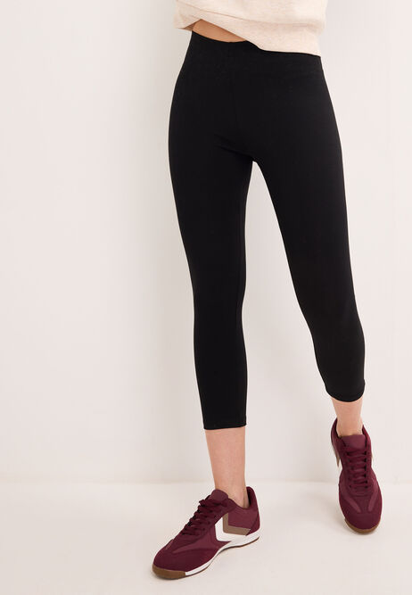 Womens Black Cropped Leggings