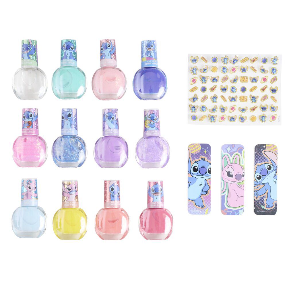 Set beauté enfant vernis nail art et 16 accessoires licences 29,5x29,5cm
