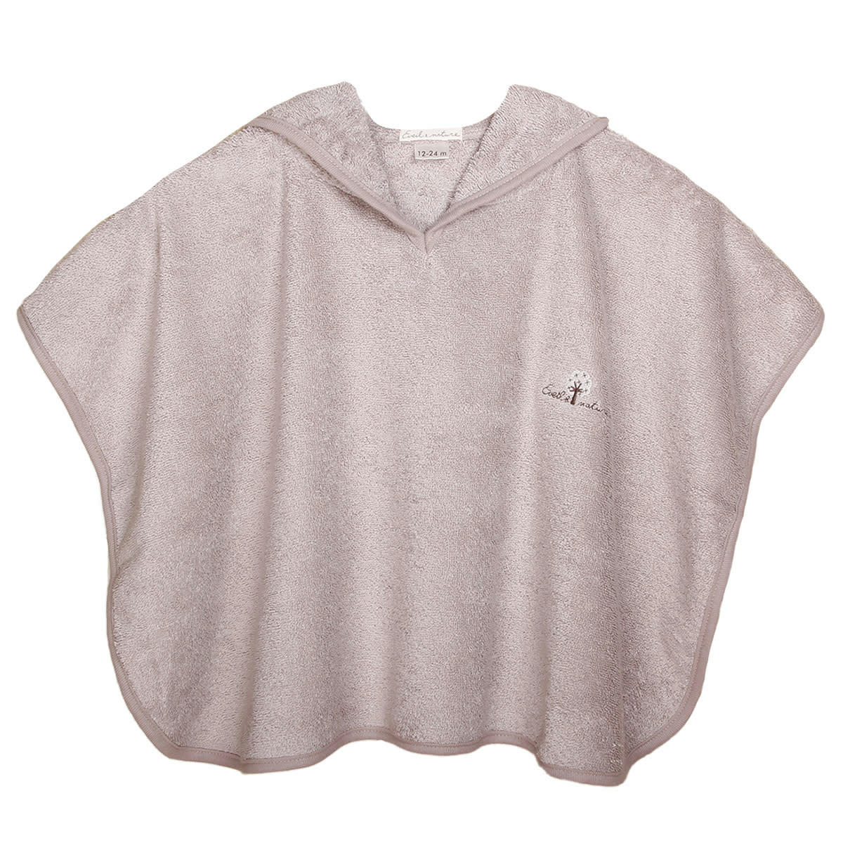 GAMME BIO UNIS - Poncho Eponge 0/24 mois Coton bio Taupe