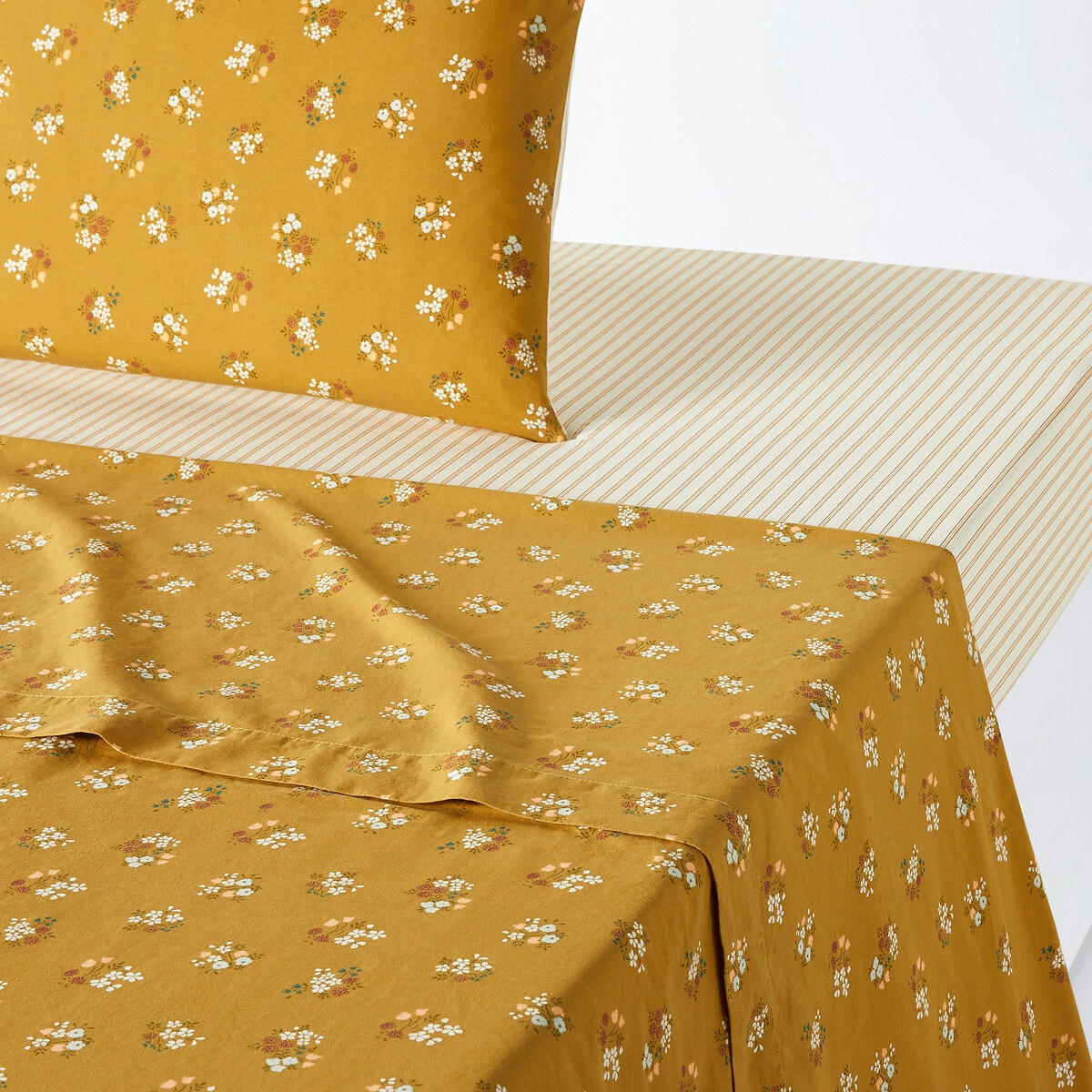 Drap plat coton lavé, Francine