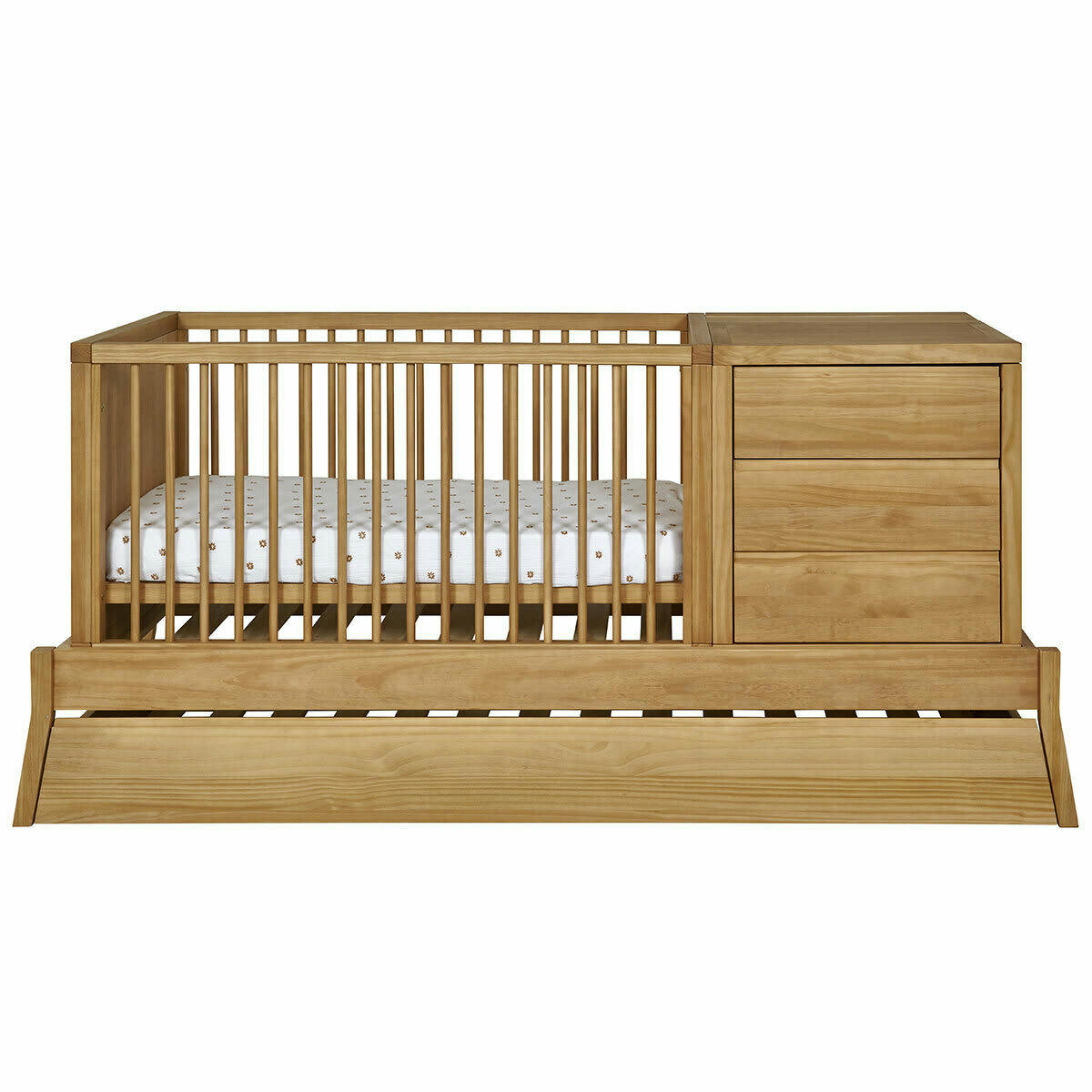 SYA - Lit évolutif bébé avec tiroir et matelas 70x120 cm bois massif bois
