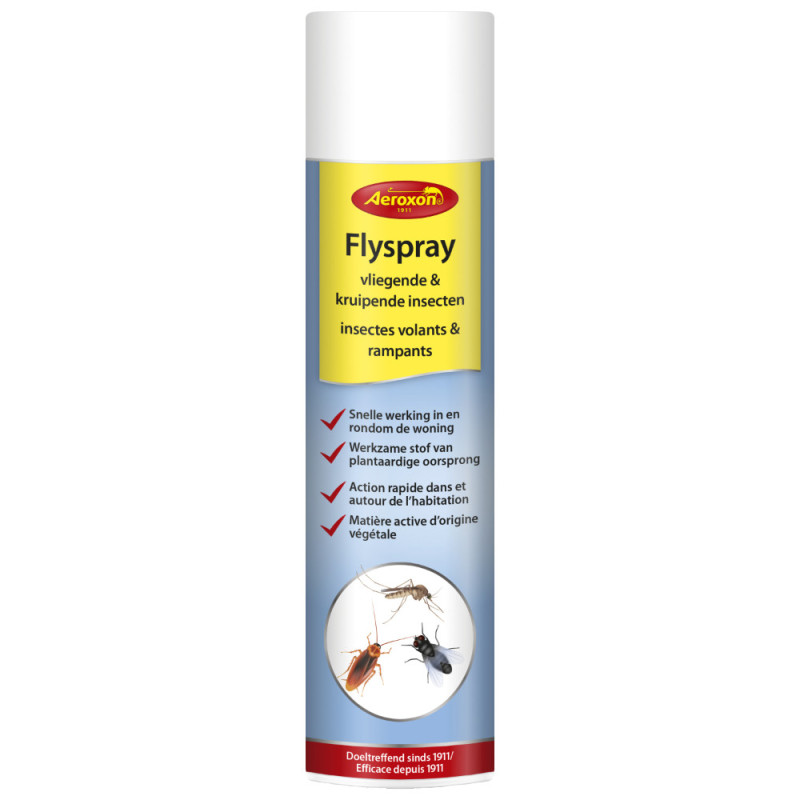 Aérosol insecticide Flyspray contre les insectes rampants et volants 0,4 L AEROXON