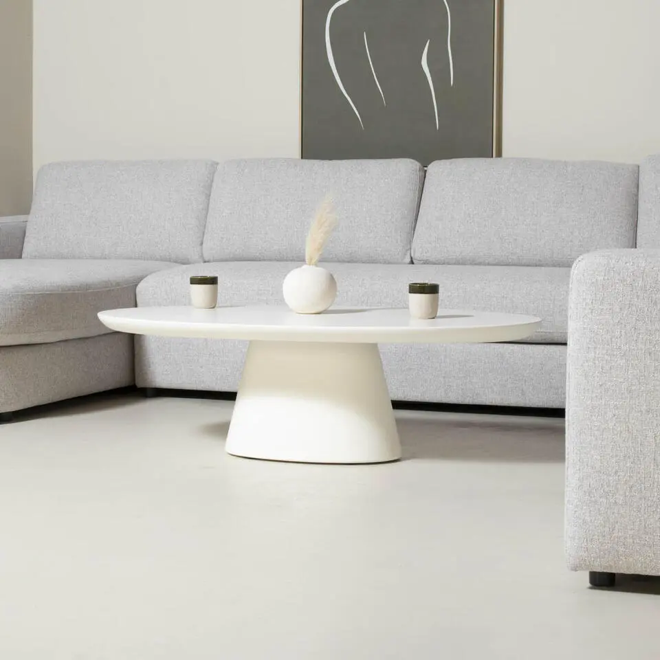 Salontafel Wit Ovaal 130cm - Eco Composiet - Cleo