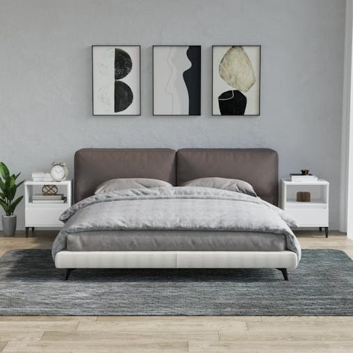 NNEVL Bedside Cabinets 2 pcs White 40x35x50 cm